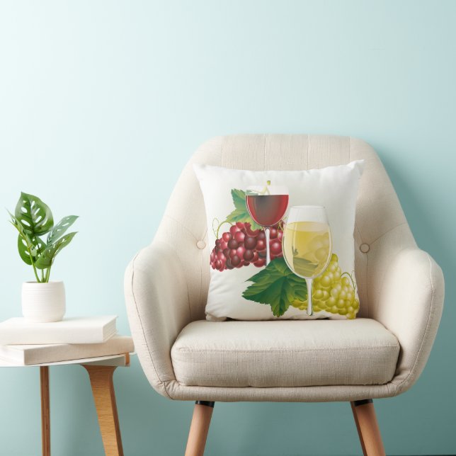 Wine Grapes Throw Pillow (Chair)