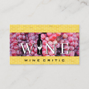 Wine Grapes Vineyard Estates Business Card