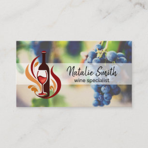 Wine Grapes Wine Barrel Vineyard Business Card
