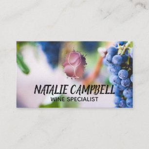 Wine Grapes   Wine Glass  Business Card