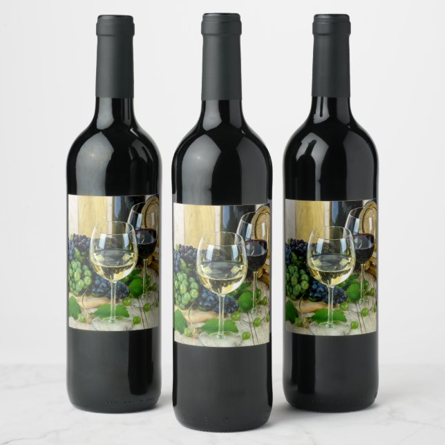 Wine Grapes Wine Label (Bottles)