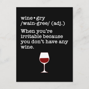 Wine-gry Funny Wine Lover Definition Postcard