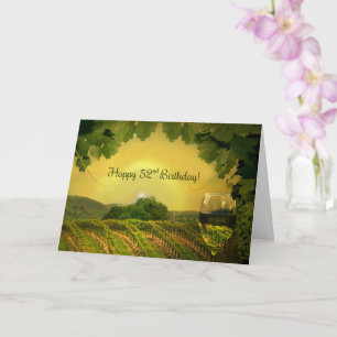 Wine Happy 52nd Birthday Card