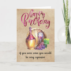 Wine Happy Birthday Funny Humour Card