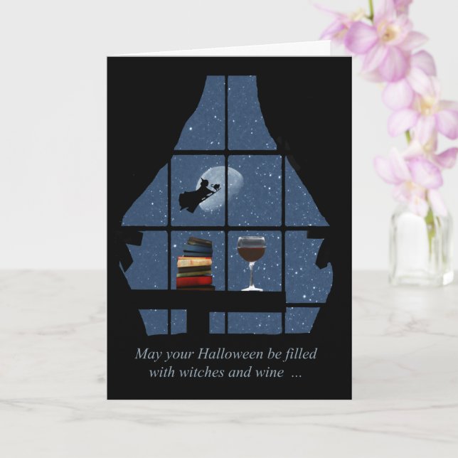 Wine Happy Halloween Wicked Witch Card (Orchid)