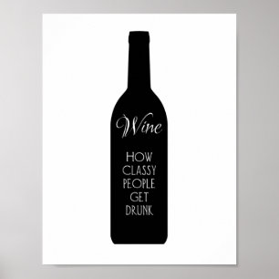 Wine, how classy people get drunk poster