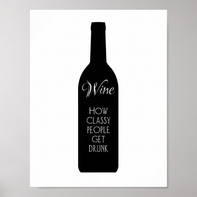 Wine, how classy people get drunk poster (Front)