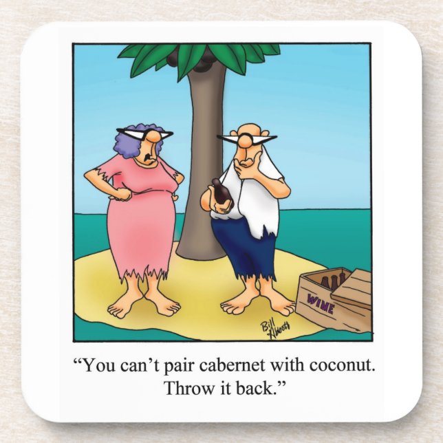  Wine Humour Coaster Set (Front)