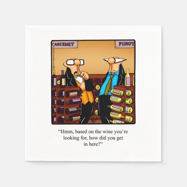Wine Humour Cocktail Party Napkins (Front)