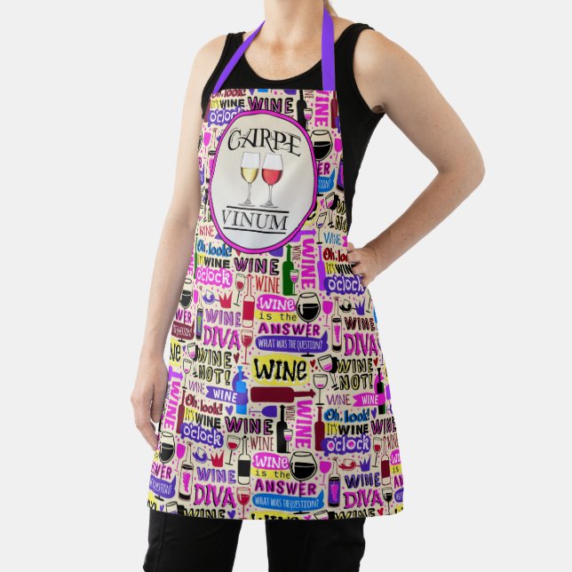 WINE Humour Seize the Wine All-Over Print Apron (Insitu)