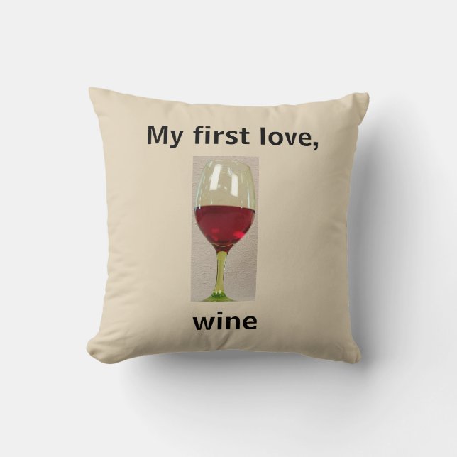 Wine Humour Throw Pillow (Front)