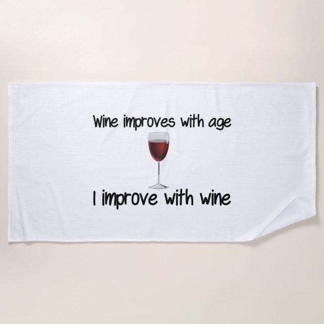 wine improves with age beach towel (Front)