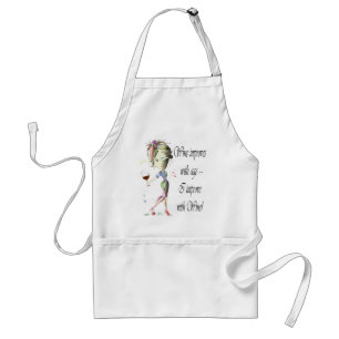 Wine improves with age, humourous Women and Wine Standard Apron