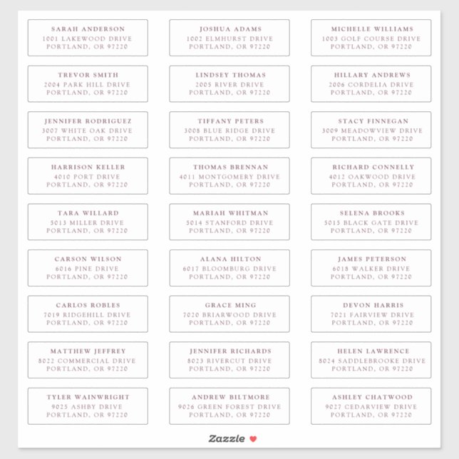 Wine | Individual Guest Address Labels (Sheet)