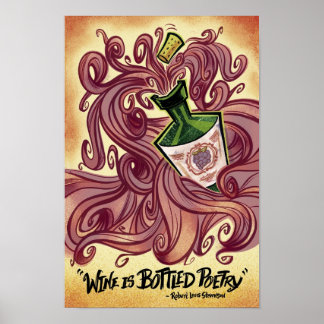 Wine is Bottled Poetry Poster