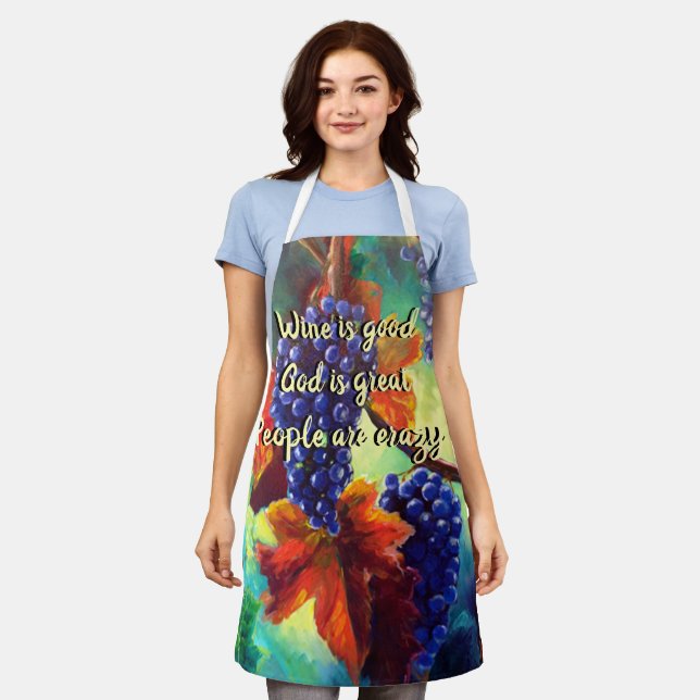 Wine is good apron (Worn)