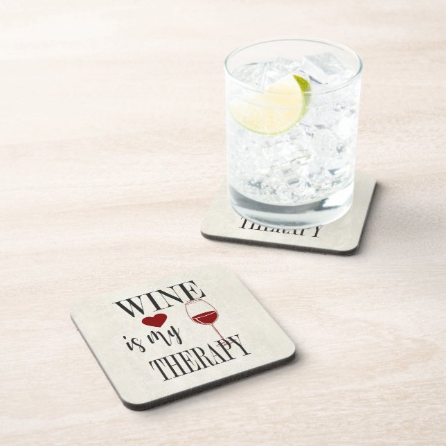 Wine Is My Therapy Beverage Coaster (Right Side)