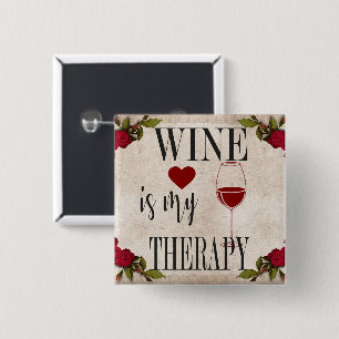 Wine Is My Therapy Button