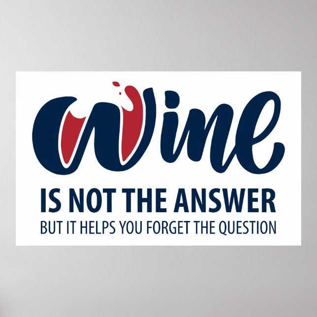 Wine is not the answer poster (Front)