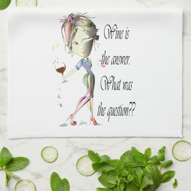 Wine is the question funny Wine saying gifts Tea Towel (Folded)