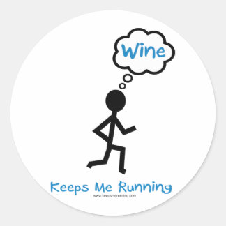 Wine - Keeps Me Running Classic Round Sticker