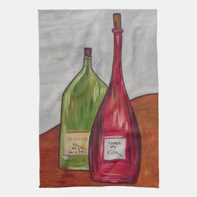 Wine Kitchen Towel! Tea Towel (Vertical)