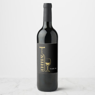 WINE LABEL - cheers, any years, wedding, birthday