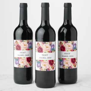 WINE LABEL -  floral