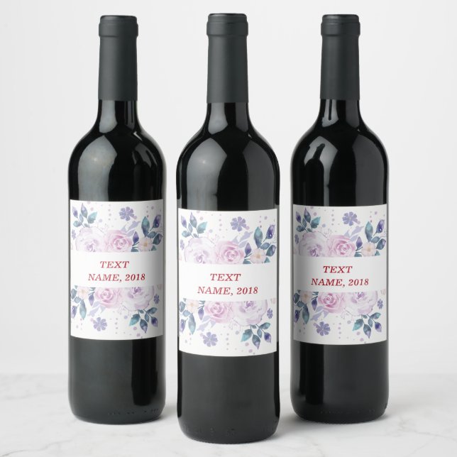 WINE LABEL -  floral (Bottles)