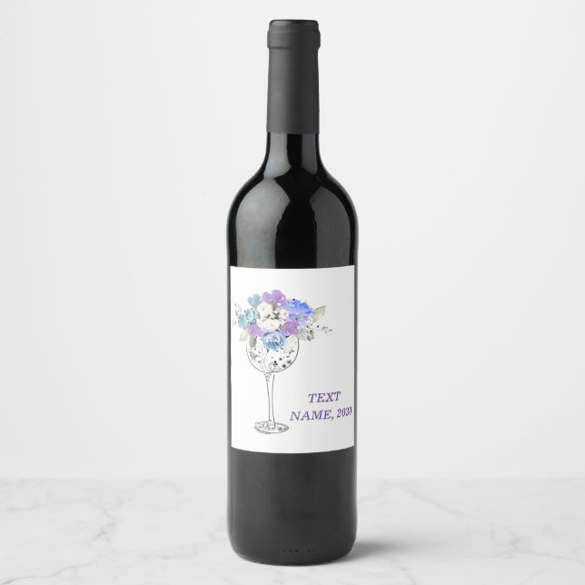 WINE LABEL -  floral (Front)