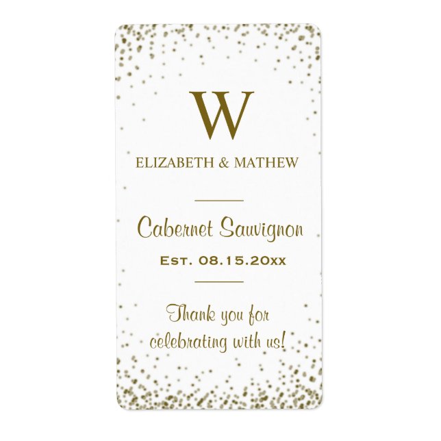 Wine Label Gold Confetti (Front)