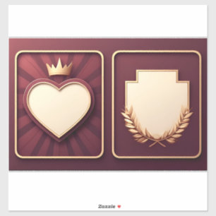 Wine Label Heart and Laurel Icons