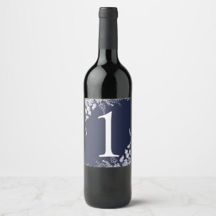 Wine Label Table Number   Vineyard (Navy Blue)