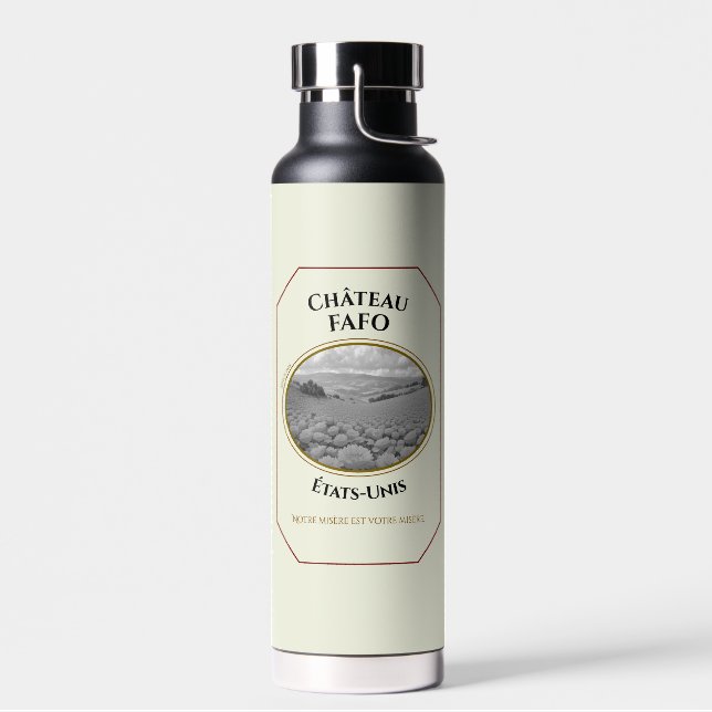 Wine Label Water Bottle (Left)