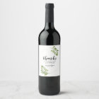 Wine label wedding favour idea greenery