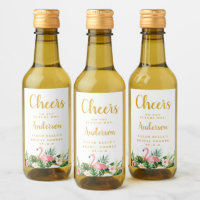 Wine Labels Bridal Shower, Tropical Wine Labels
