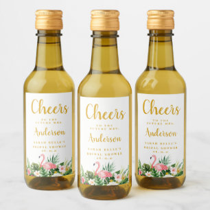 Wine Labels Bridal Shower, Tropical Wine Labels