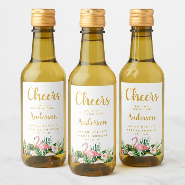 Wine Labels Bridal Shower, Tropical Wine Labels (Bottles)