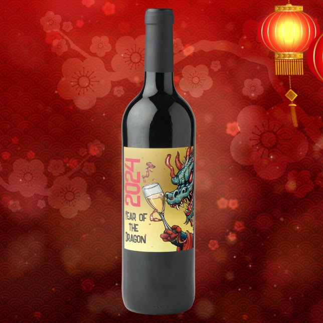 Wine labels Year of the Dragon 2024 Chinese New  (Creator Uploaded)