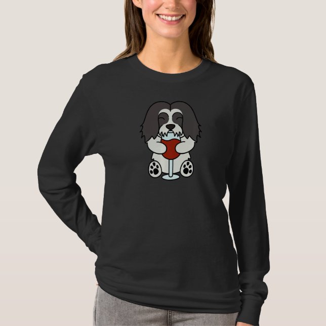 Wine  Lhasa Apso Dog T-Shirt (Front)