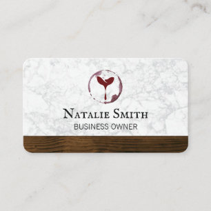 Wine Logo   Marble Wood Business Card