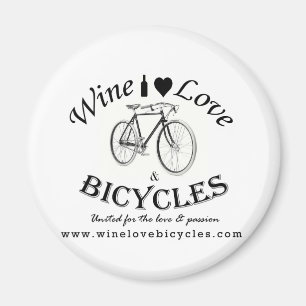 Wine Love and Bicycles Magnet
