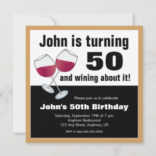Wine Lover 50th Birthday Party Invitation