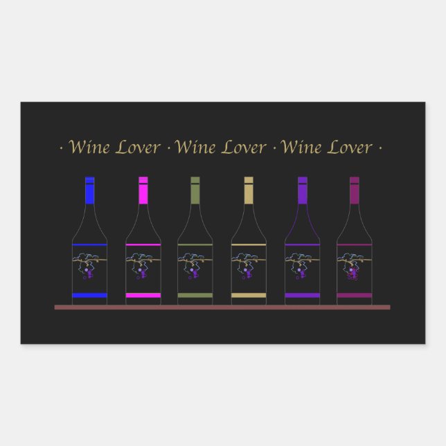 WINE LOVER_6 BOTTLE RECTANGULAR STICKER (Front)