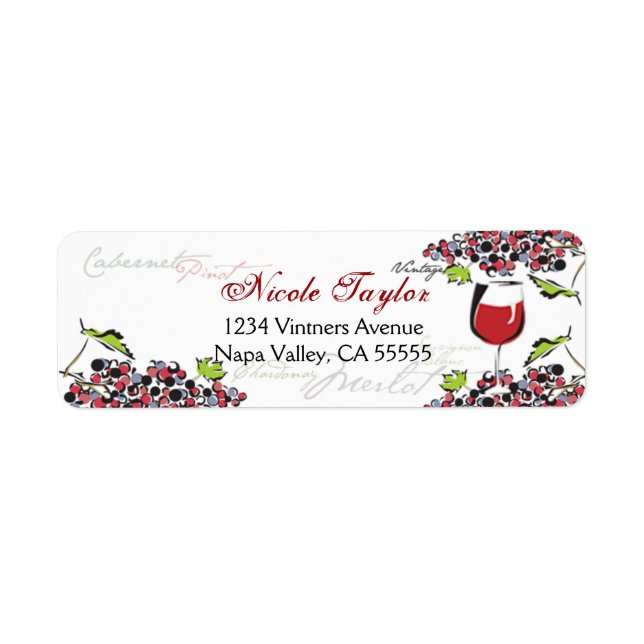 Wine Lover Address Label - Small Return Address Label (Front)