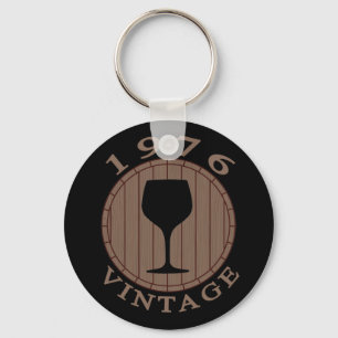 Wine Lover Birthday 1976 Vintage Key Ring