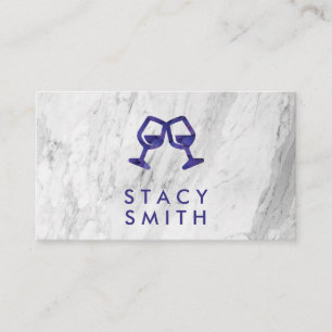Wine Lover Cheers Wine Grapes Marble Business Card