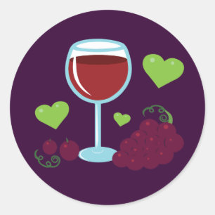 Wine Lover Classic Round Sticker