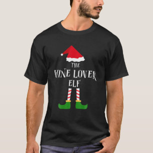 Wine Lover Elf Christmas Pajama Matching Family Gi T-Shirt
