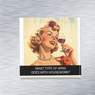 Wine lover  Funny Retro 50s Saying Magnet